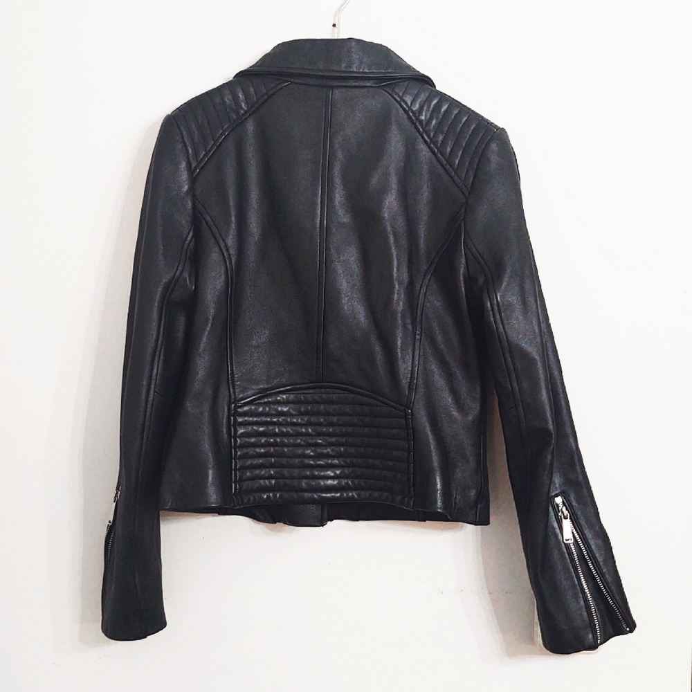 BCBGeneration Black Leather Moto Jacket- Medium - Picture 9 of 15